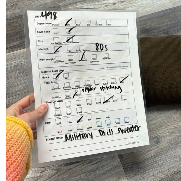 Vintage 80s US Army Brown‎ Mens S Henley 5-Button Knitted Military Drill Sweater - Picture 10 of 10